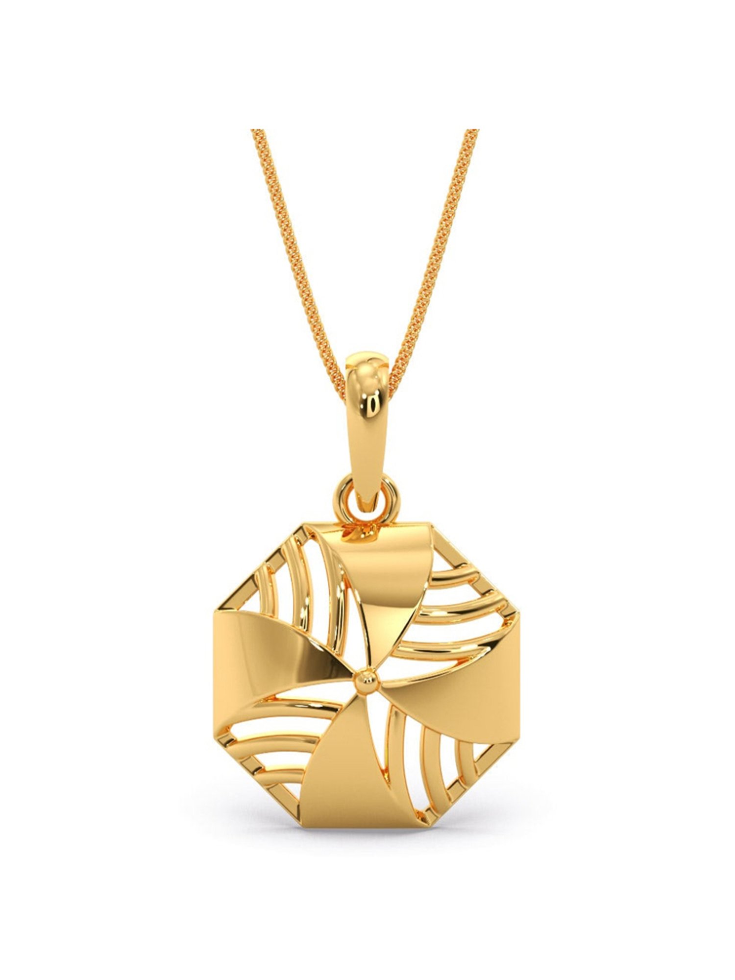 Candere by Kalyan Jewellers Peacock Collection 18k Yellow Gold Pendant for Women