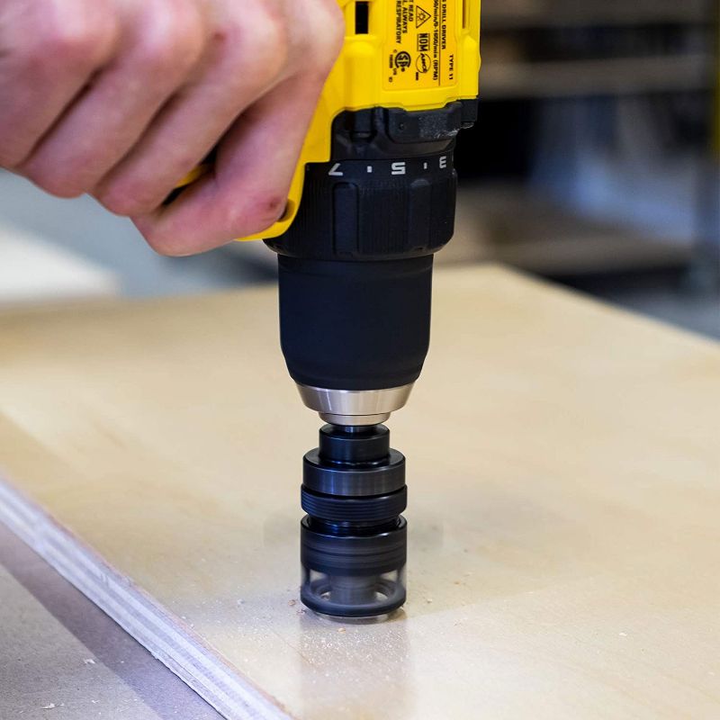 FastCap 9/16 Inch Carbide Cutter FlushMount Drill Bit System w/ Adjustable 1/8 Inch Pilot Bit & Micro Depth Adjustment for Countersinking & Recessing