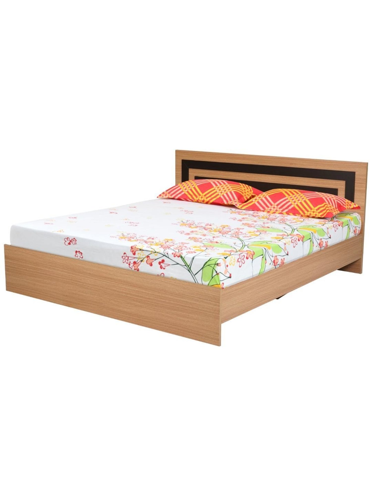 Nilkamal Riva Black Engineered Wood King Size Bed with Storage