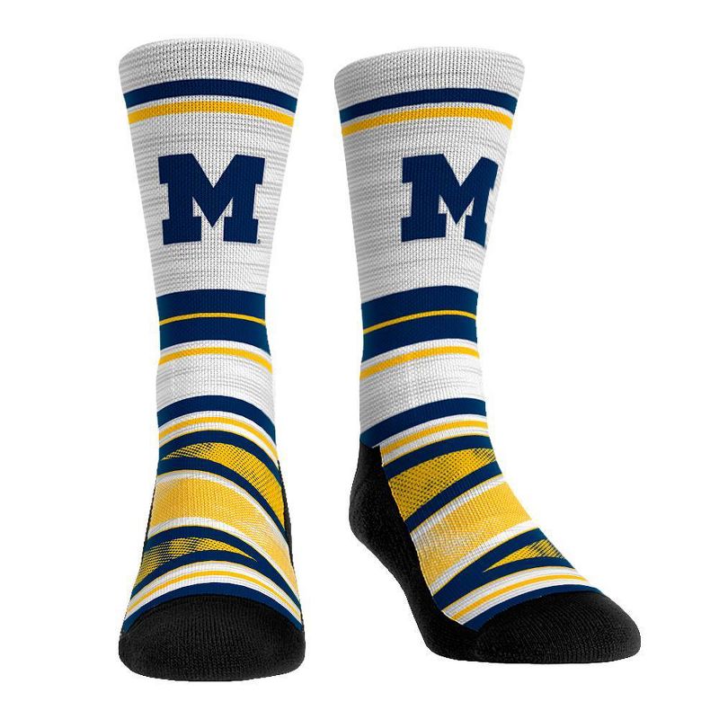 NCAA Michigan Wolverines Adult Long Distance Crew Socks - L/XL