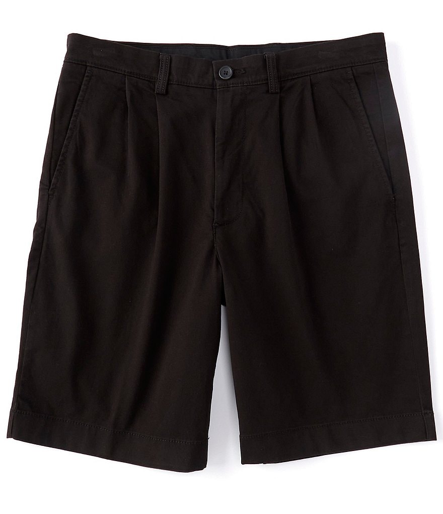 Roundtree & Yorke Big and Tall Performance 9#double; and 11#double; Inseam Flat Front Herringbone Print Shorts