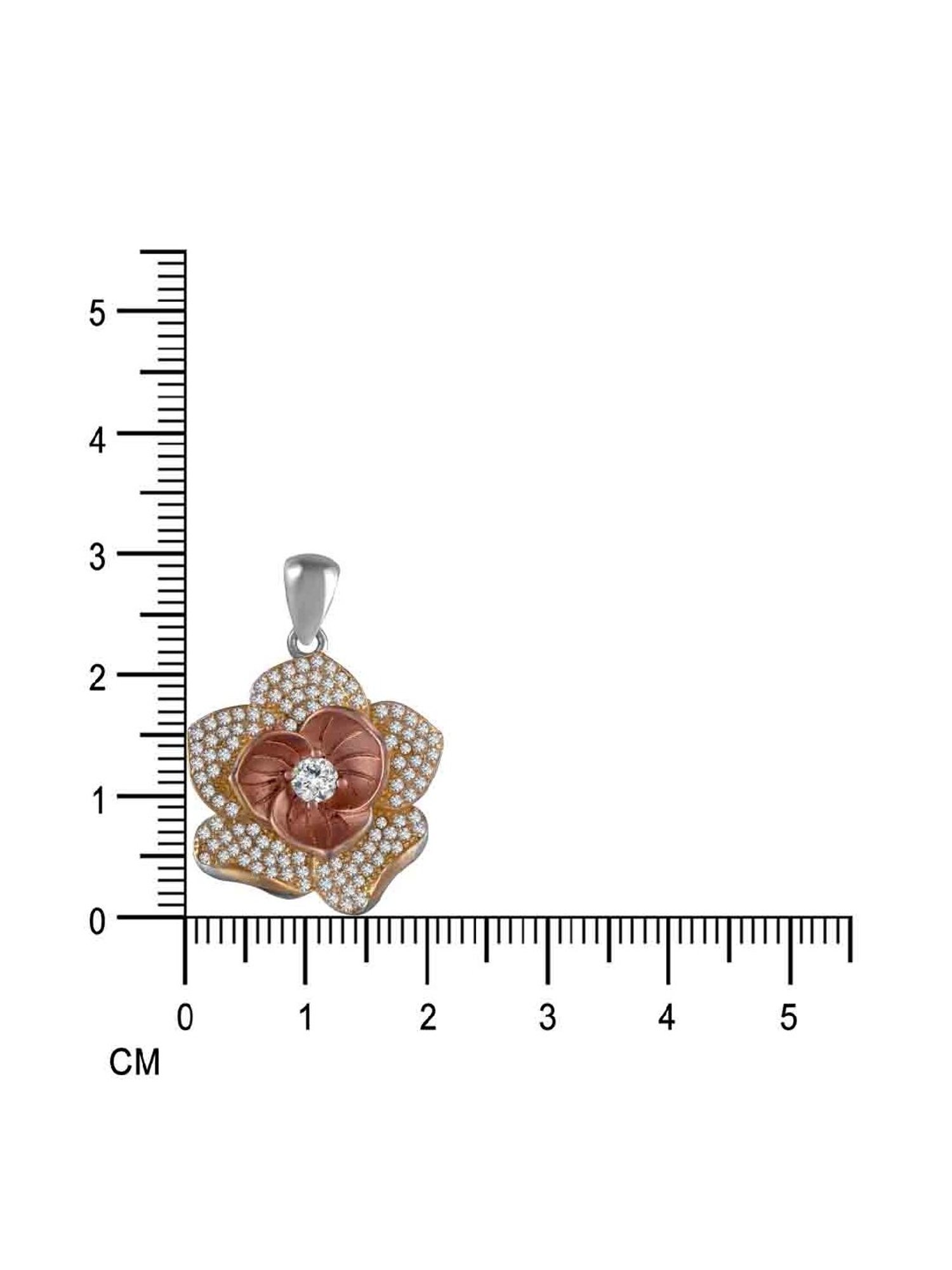 Rihi by P.C. Chandra Jewellers Rose In Gold Pendant And Earring Set (Without Chain)