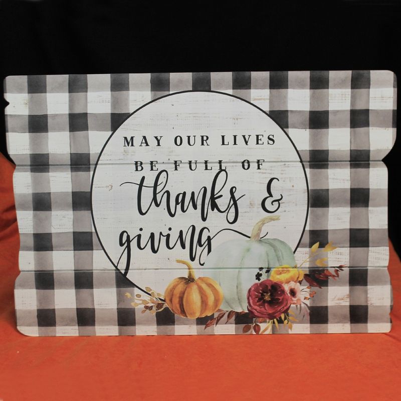 Home Decor 14.0" Lives Be Full Plaque Pumpkin Thanksgiving Fall  -  Wall Sign Panels