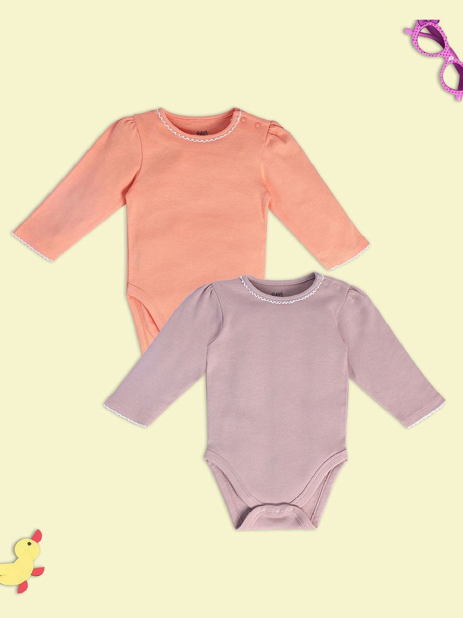 Berrytree Organic Kids Black Cotton Animals Print Rompers