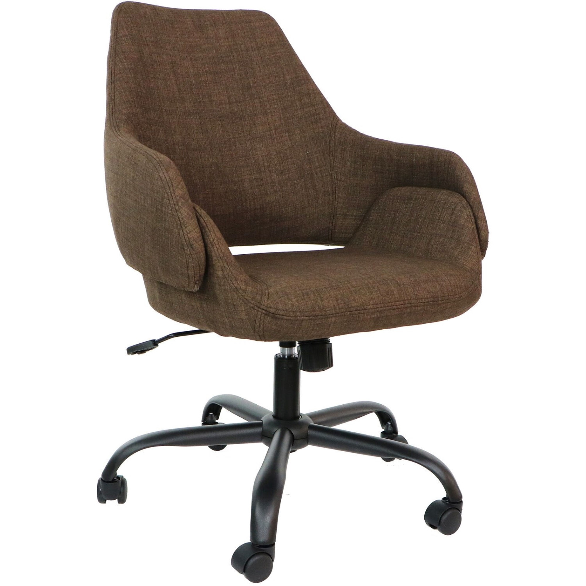 Hanover HOC0001 17.75-20.75 in. Everson Gas Lift Wheeled Office Chair, Chocolate