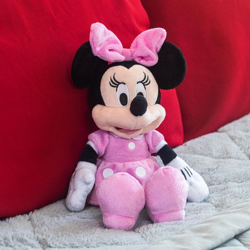 Just Play Disney Minnie Mouse 11 inch Child Plush Toy Stuffed Character Doll in Pink Dress