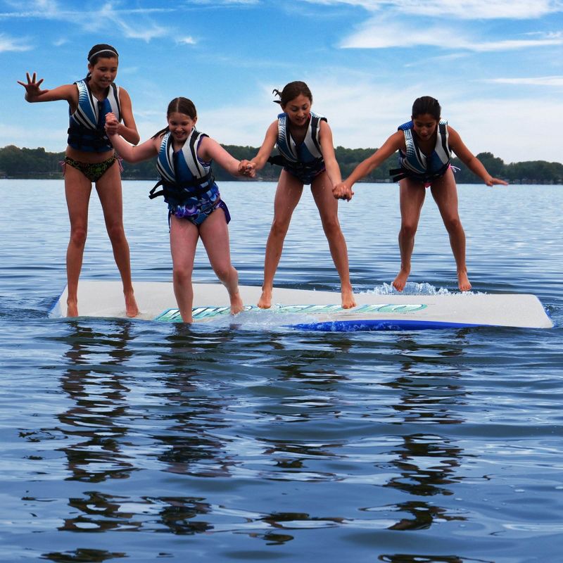 RAVE Sports Whoosh 10 Foot Inflatable Floating Water Activity Splash Mat Platform with Air Pump for Up to 4 Adults or 8 Children