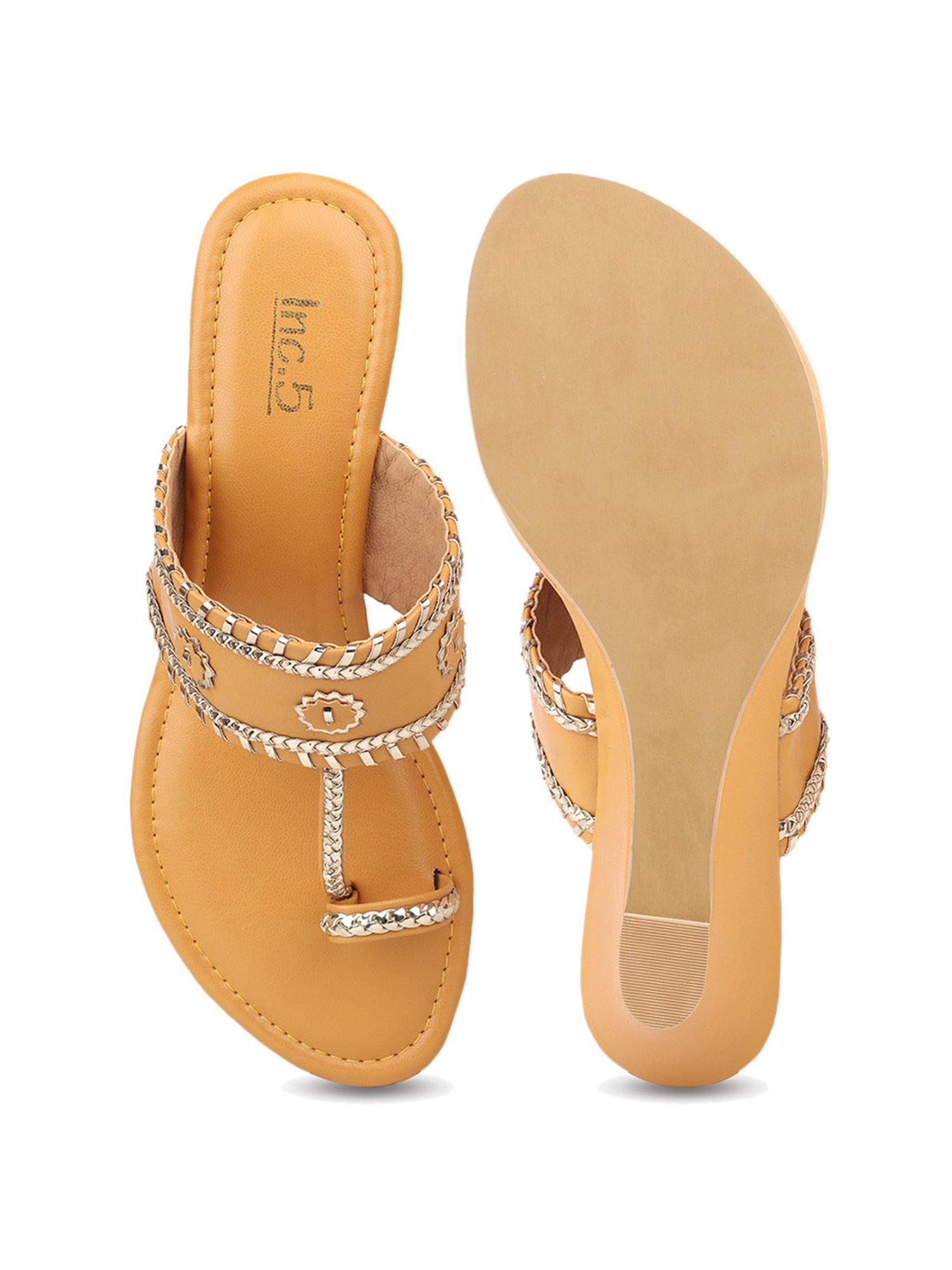 Inc.5 Women's Mustard Toe Ring Wedges