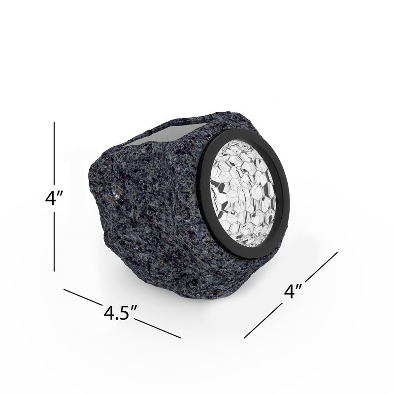 Pure Garden LED Solar Rock Landscaping Lights - Set of 4