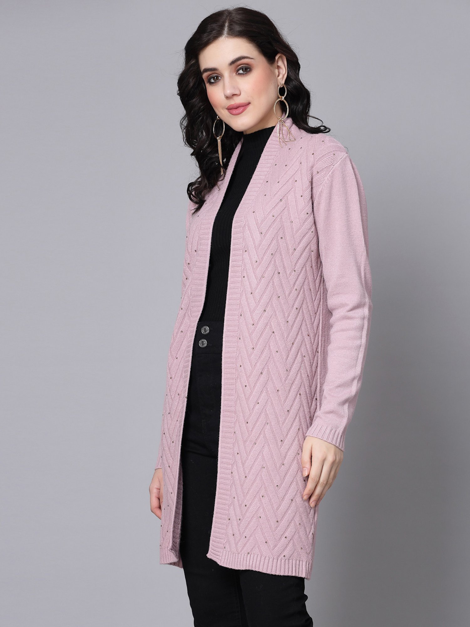Mafadeny Mauve Long Shrug
