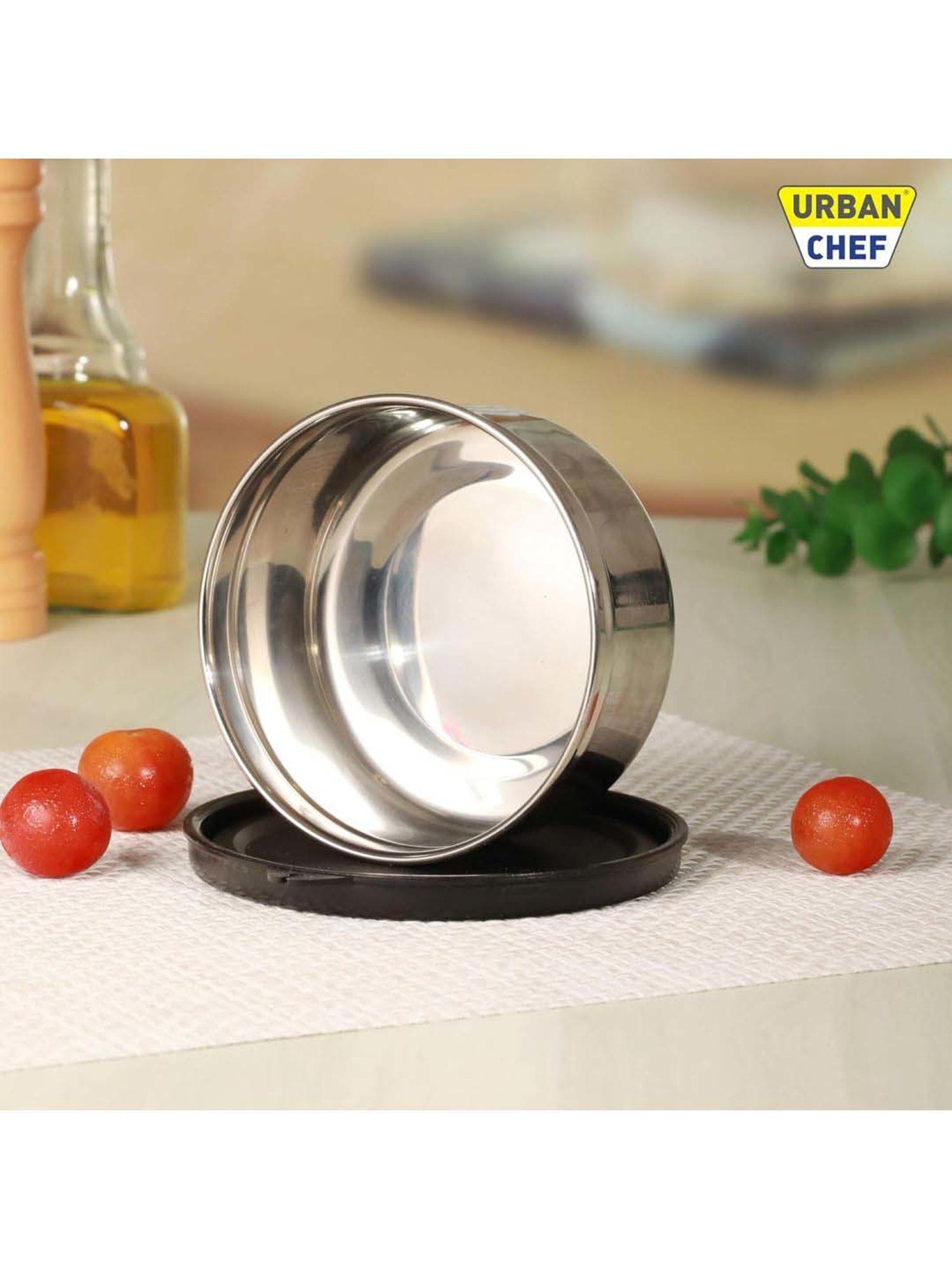 Urban Chef Black Stainless Steel Essential Lunch Box Containers - Set of 2