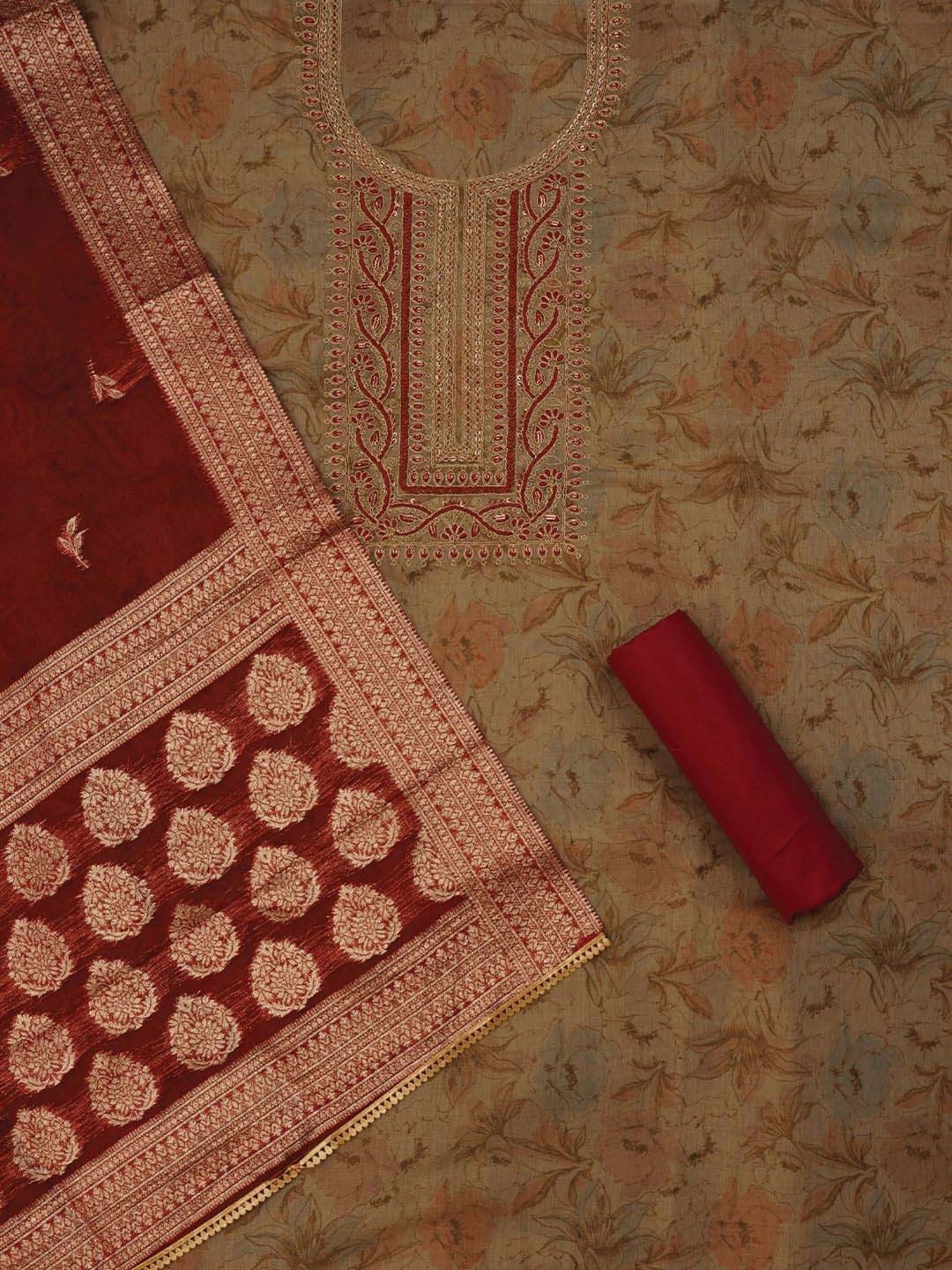 Jaipur Kurti Multicolored Embellished Unstitched Dress Material