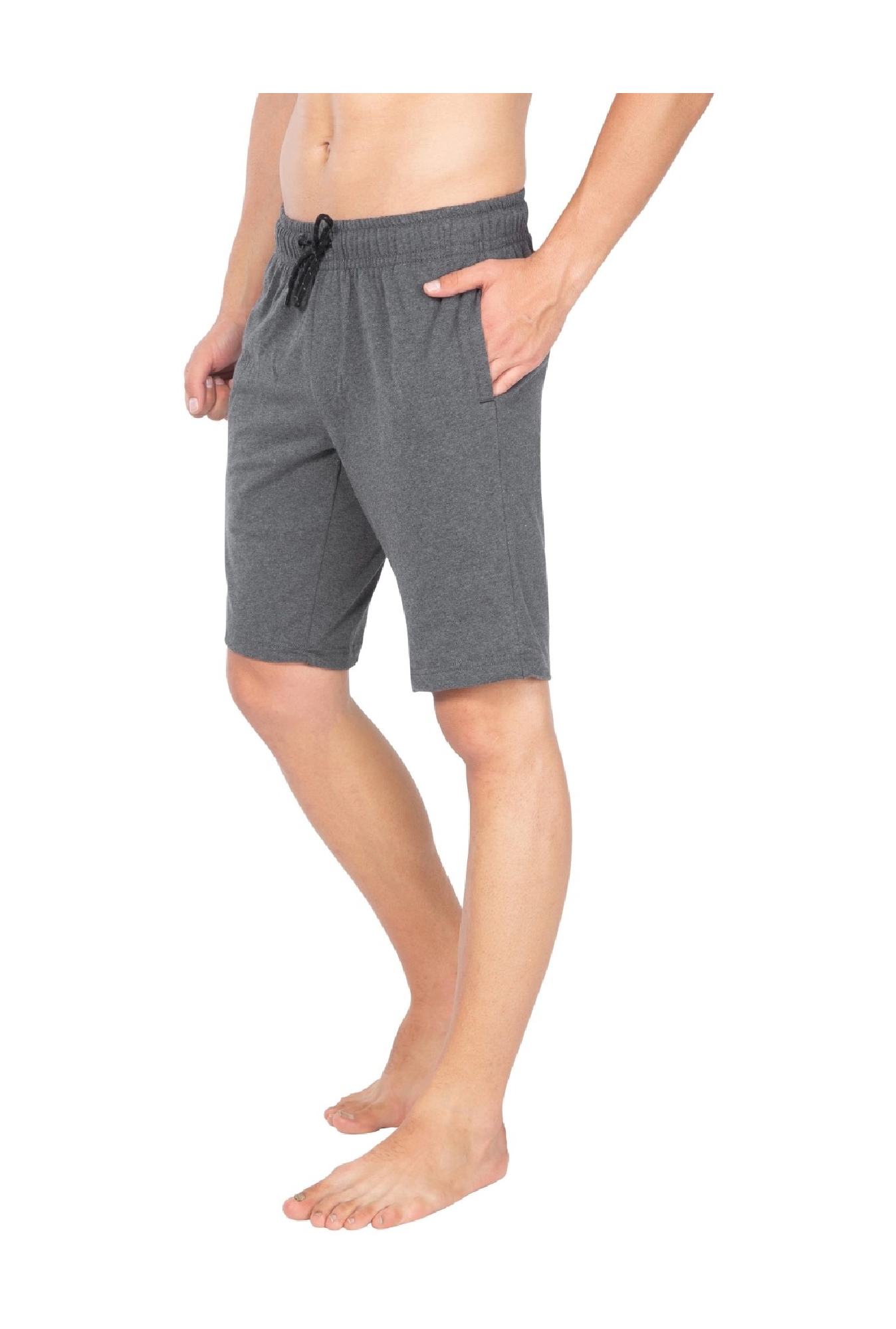 Jockey AM12 Grey Super Combed Cotton Shorts with Side Pocket