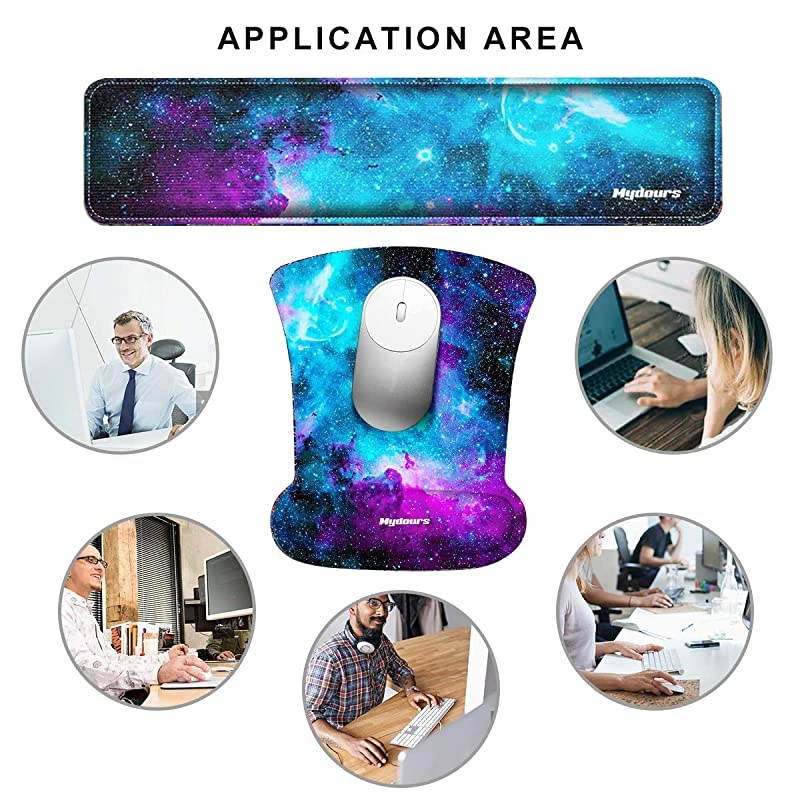 Wrist Rests for Keyboard and Mouse Comfortable Memory Foam Wrist Support Pad Ergonomic Design Easy Typing for Office Home Gaming Using