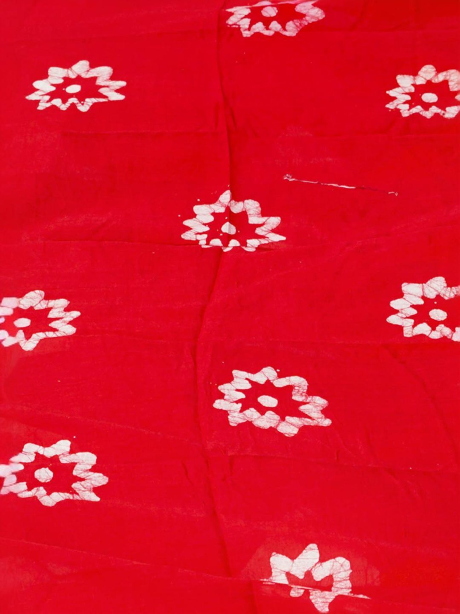 Unnati Silks Red Cotton Printed Saree With Unstitched Blouse