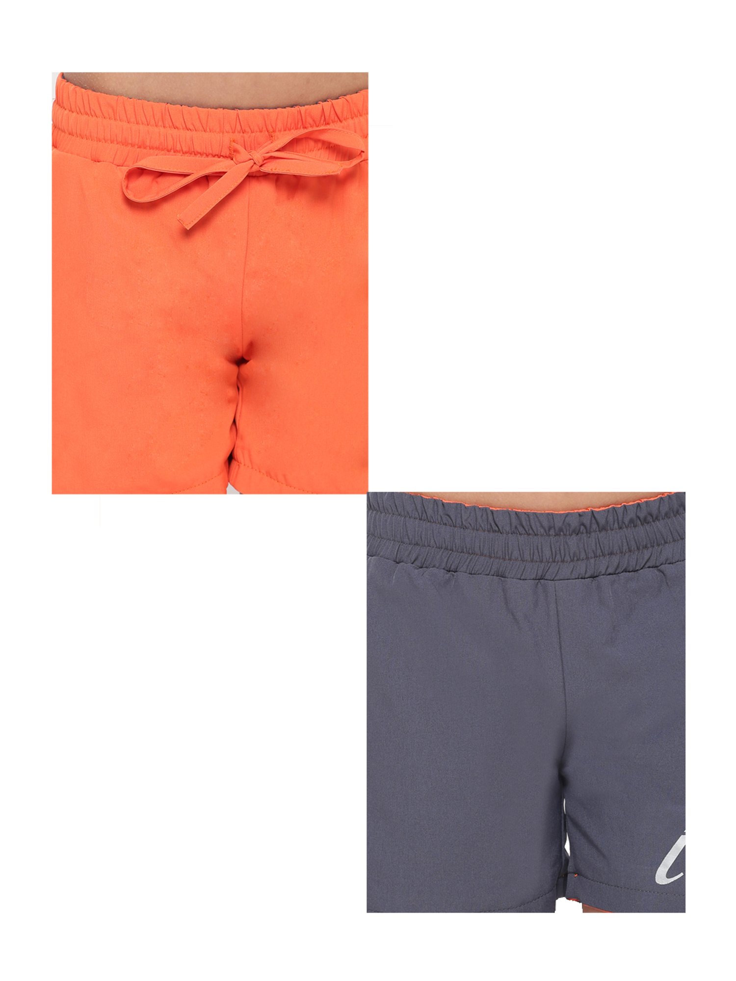 IO Kids Orange & Grey Printed Shorts