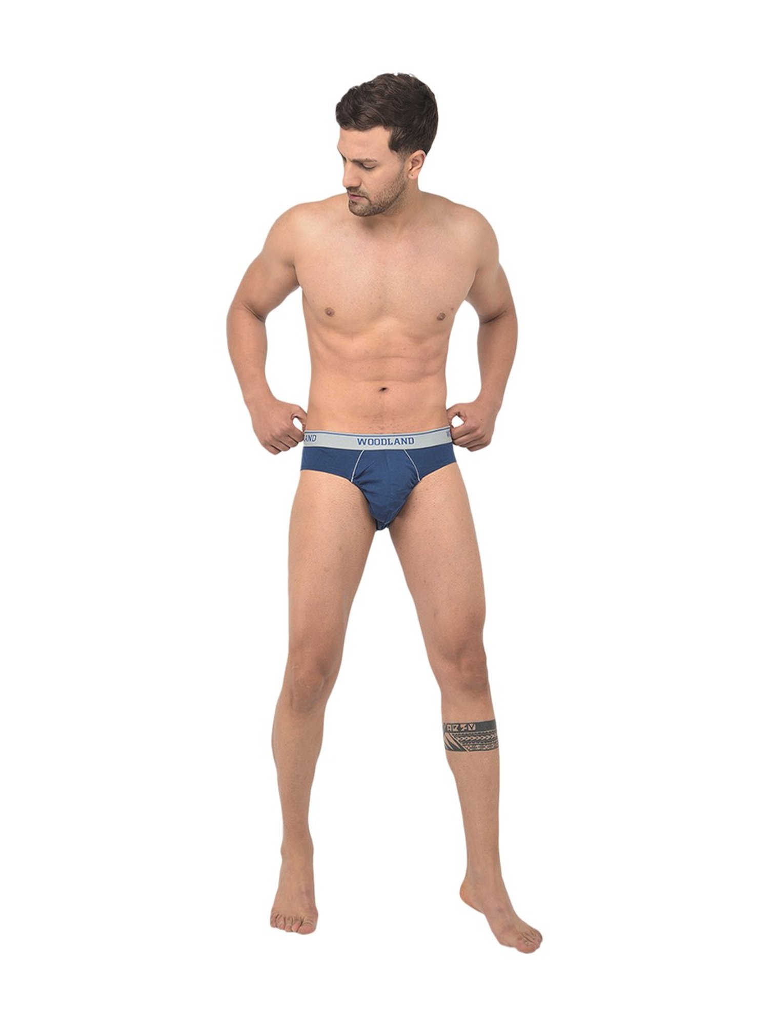 Woodland Navy Solid Briefs