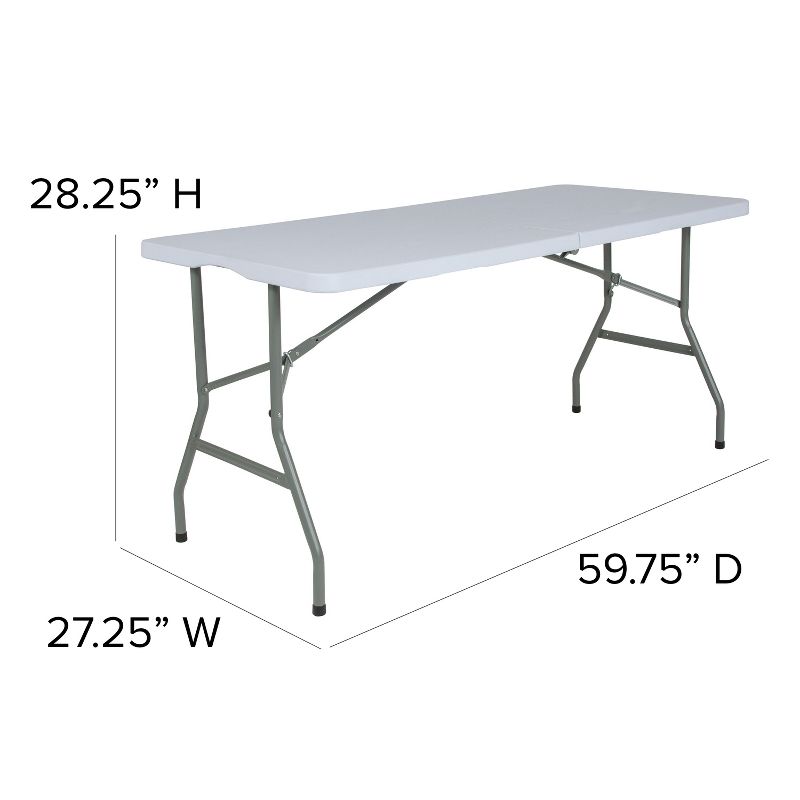 Flash Furniture 4.97-Foot Bi-Fold Granite White Plastic Folding Table