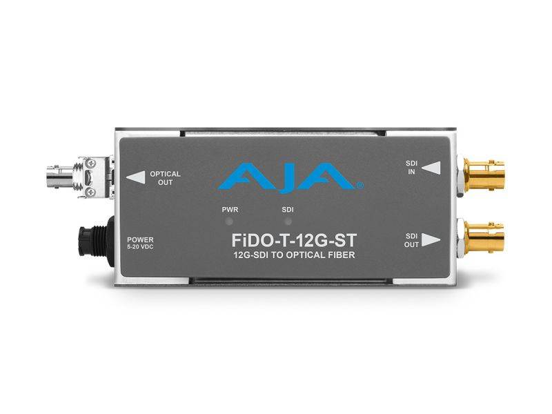 AJA FiDO-T-12G-ST 1-Channel 12G-SDI to Single Mode ST Fiber Extender (Transmitter)