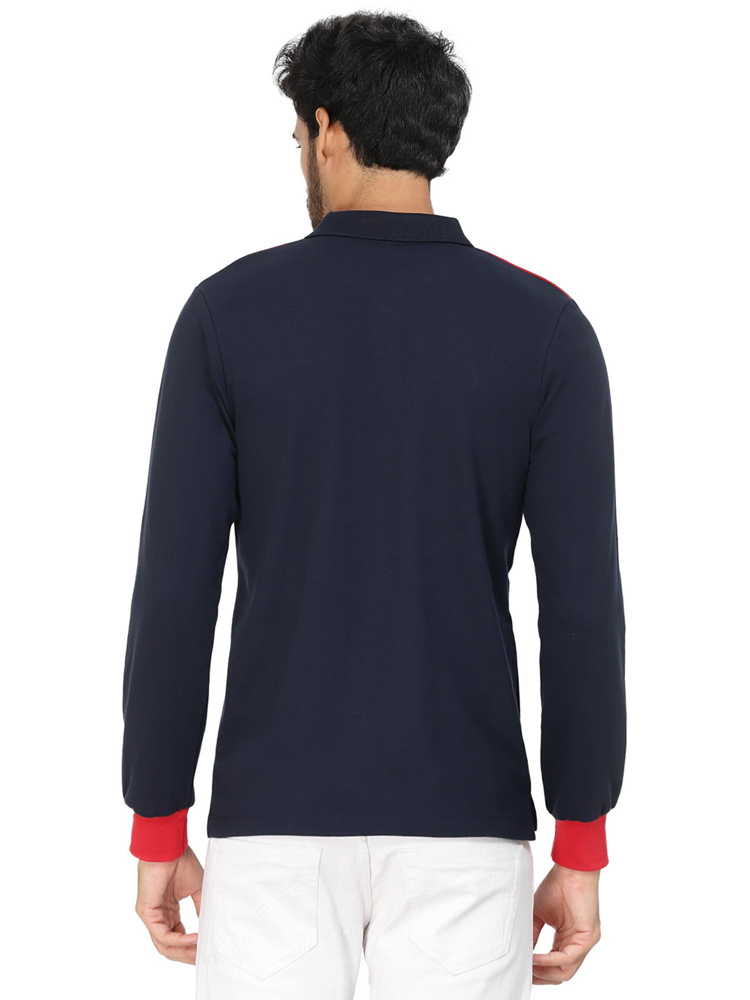 Kalt Navy & Dark Grey Regular Fit Polo T-Shirt