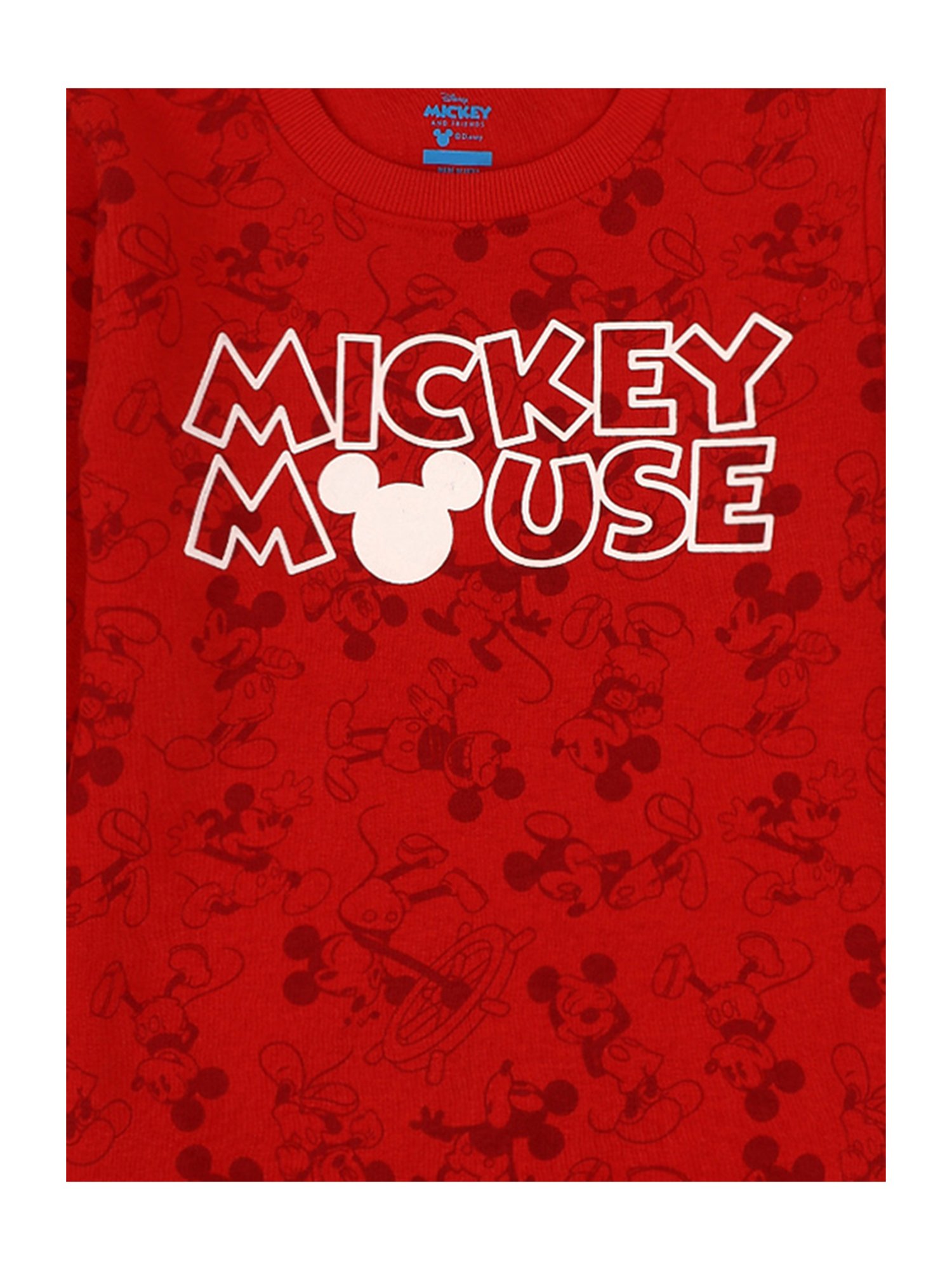 Kidsville Mickey & Friends Printed Regular Fit Red Sweatshirt For Boys