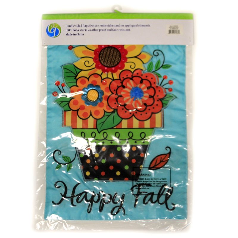 Home & Garden 18.0" Fall Flowers Applique Flag Double Sided Custom Decor  -  Flags