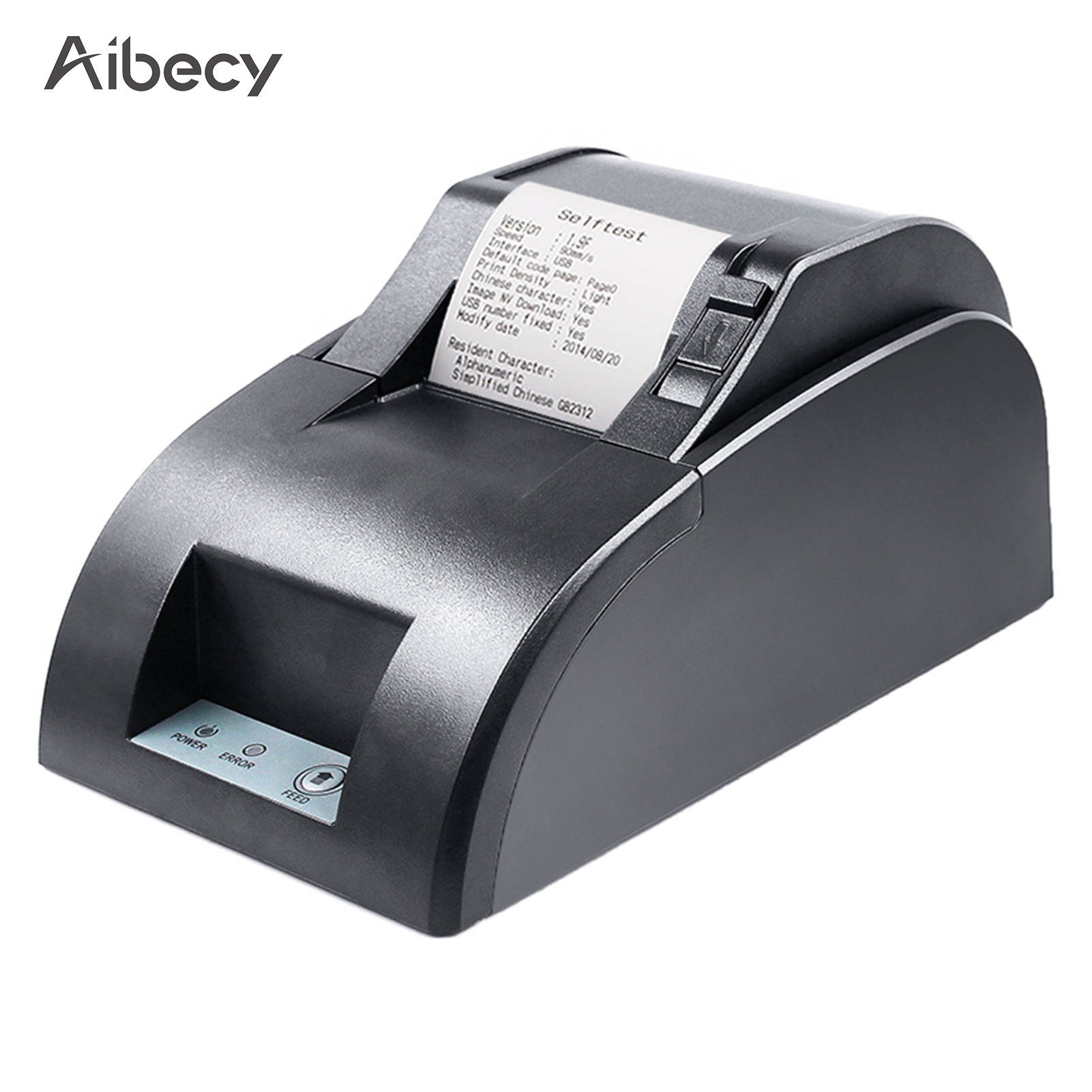 Aibecy Desktop 58mm Thermal Printer Receipt Bill  Lable Receipt Shipping Exrpress Printer USB Wired Connection Support ESC/POS Command Compatible with Windows for Supermarket Store Restaurant