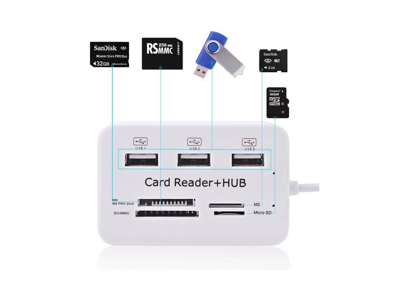 Micro USB3.0 Hub Combo 3 Ports Card Reader High Speed Multi USB Splitter Hub USB Combo All In One for PC Computer Accessories