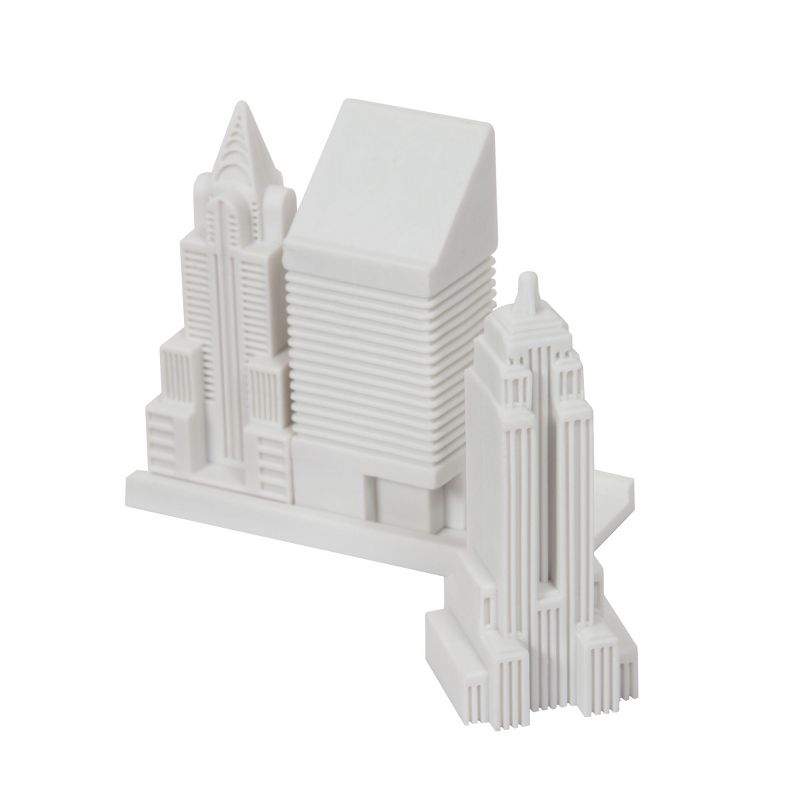 Design Ideas City of New York Eraser - Three Skyscrapers - White, 1.2" x 1.2" x 2.8"