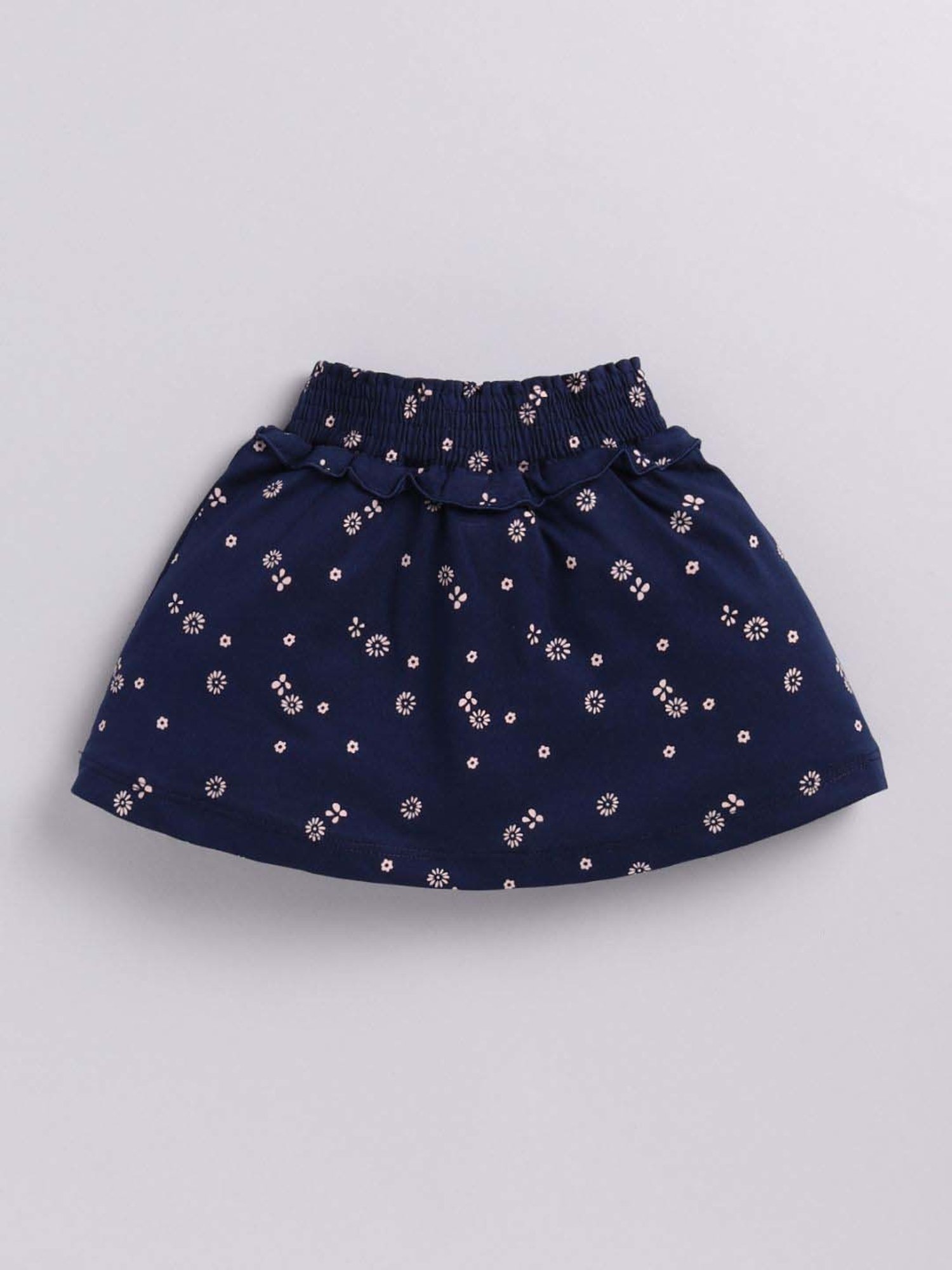 ANNIE Girls Pink & Blue Cotton Printed Top & Skirt Set