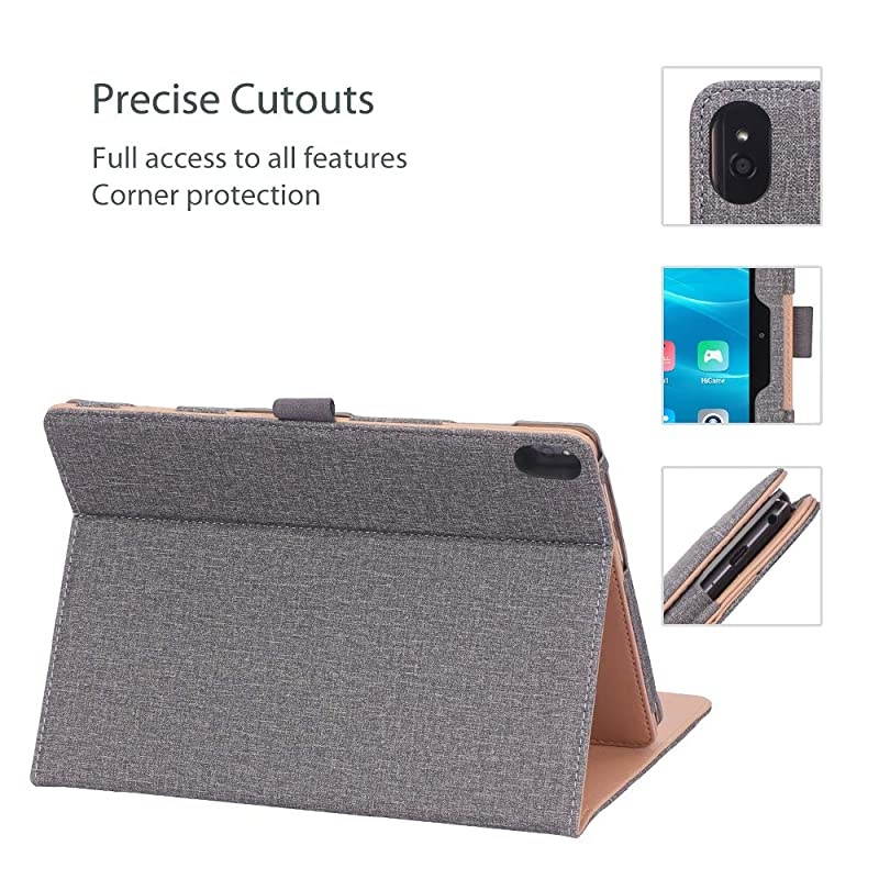 Lenovo Tab P10 M10 M10 HD 101 Case Leather Protective Stand Folio Case Cover for Lenovo Tab P10 TBX705F TBX705L M10 HD TBX505F TBX505L M10 TBX605F TBX605L 101 Tablet Grey