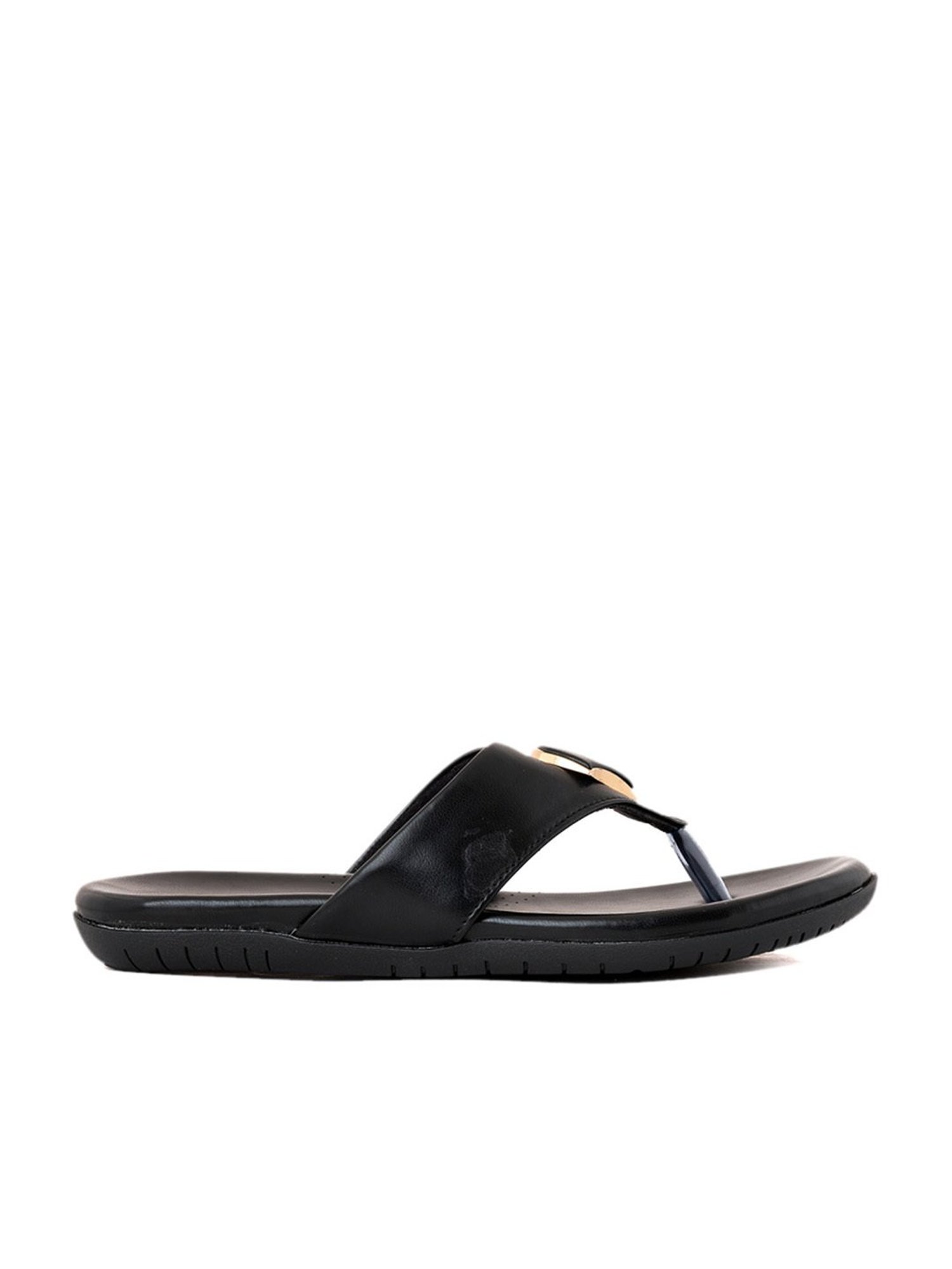 Khadim Women's Black Thong Sandals