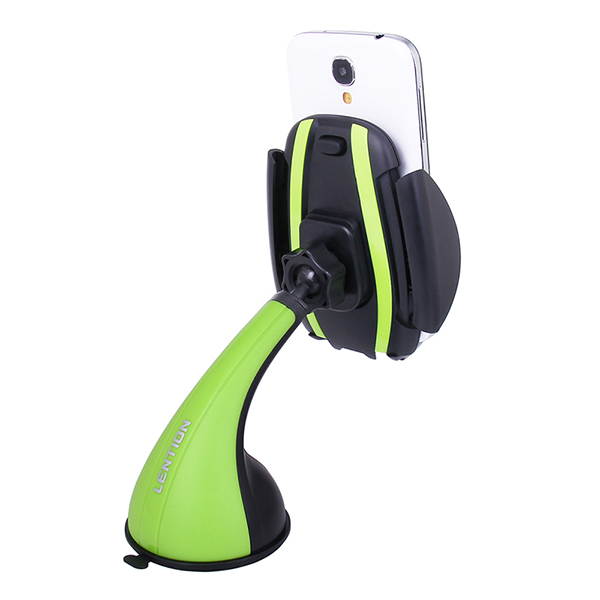 LENTION Car Mount Phone Holder with Windshield for iPhone, iPod, Smart Phone, PSP, GPS - Black