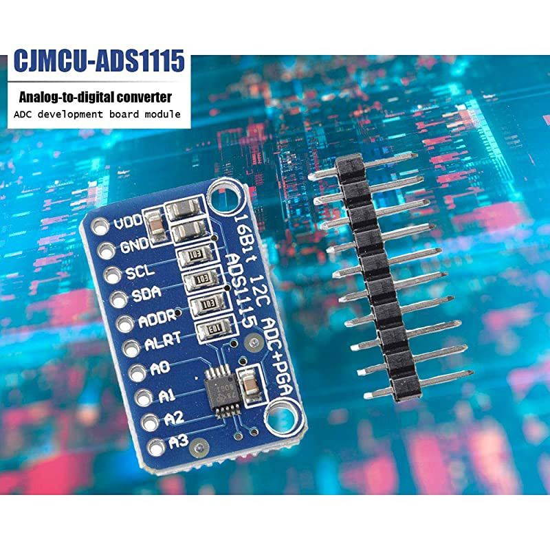 2Pcs ADS1115 AnalogtoDigital Converter 16 Bit 4 Channel ADC PGA Development Board Module with Programmable Gain Amplifier for Arduino Raspberry Pi