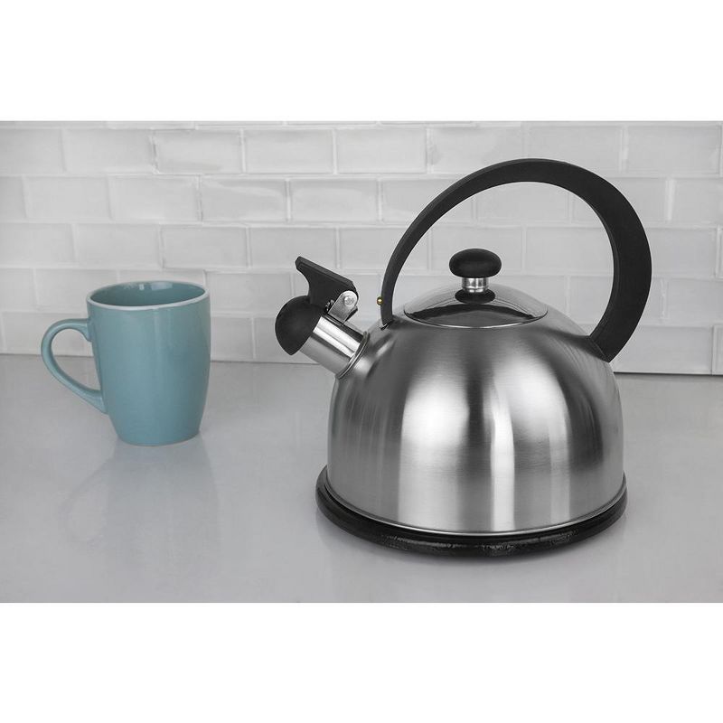 Home Basics 85 oz. Stainless Steel Tea Kettle, Silver