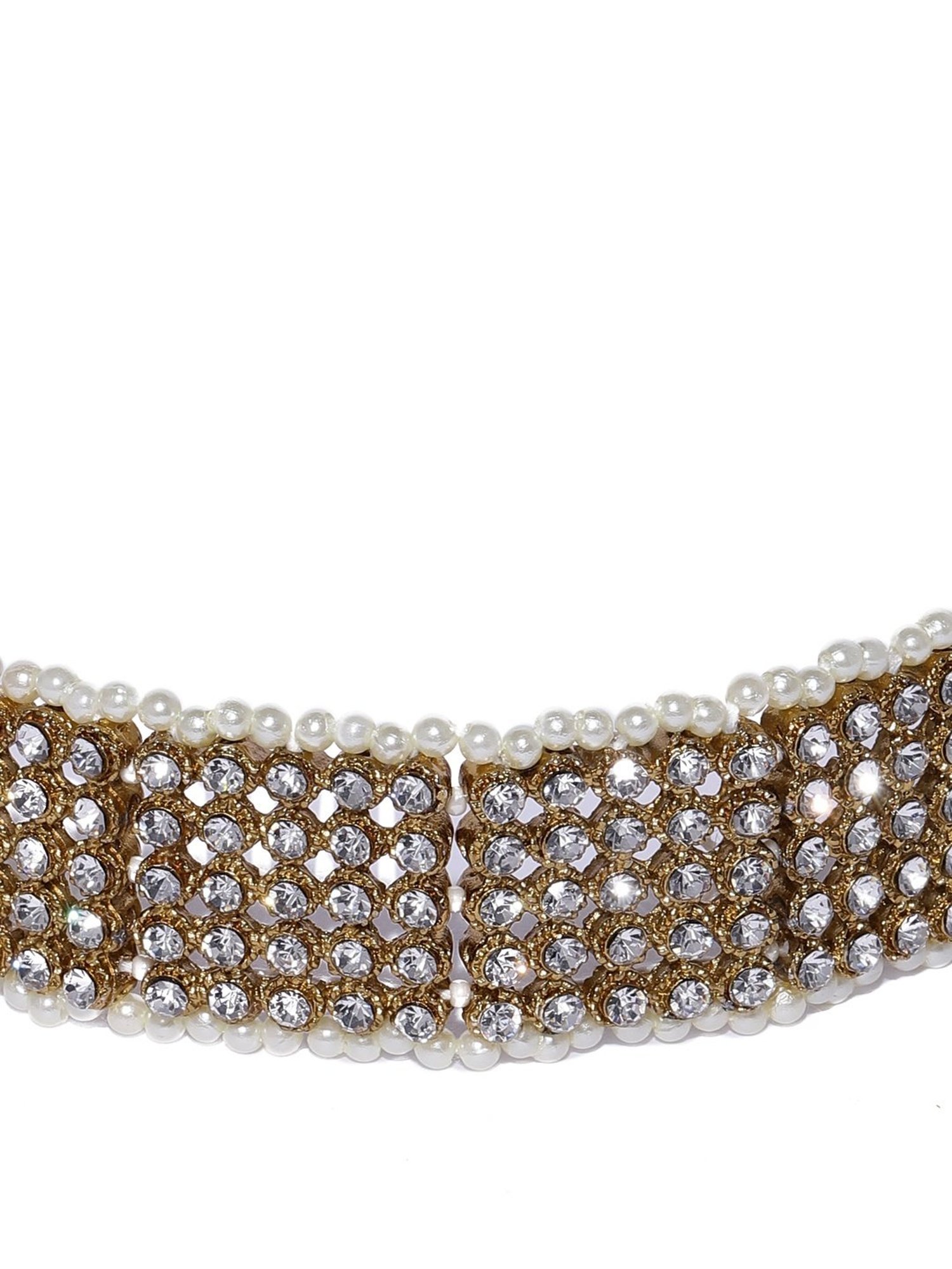 Sri Jagdamba Pearls White Alloy Classic Necklace & Earring Set