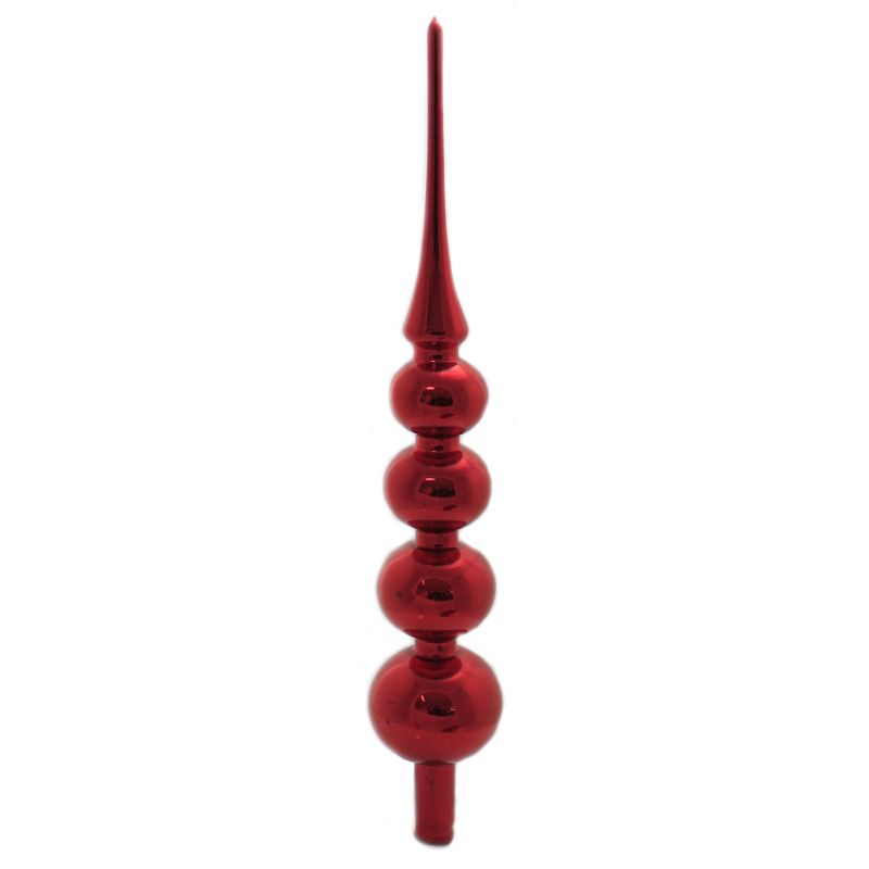 Christina's World 18.5" Red 4 Ball Finial Shiny Tree Topper  -  Tree Toppers