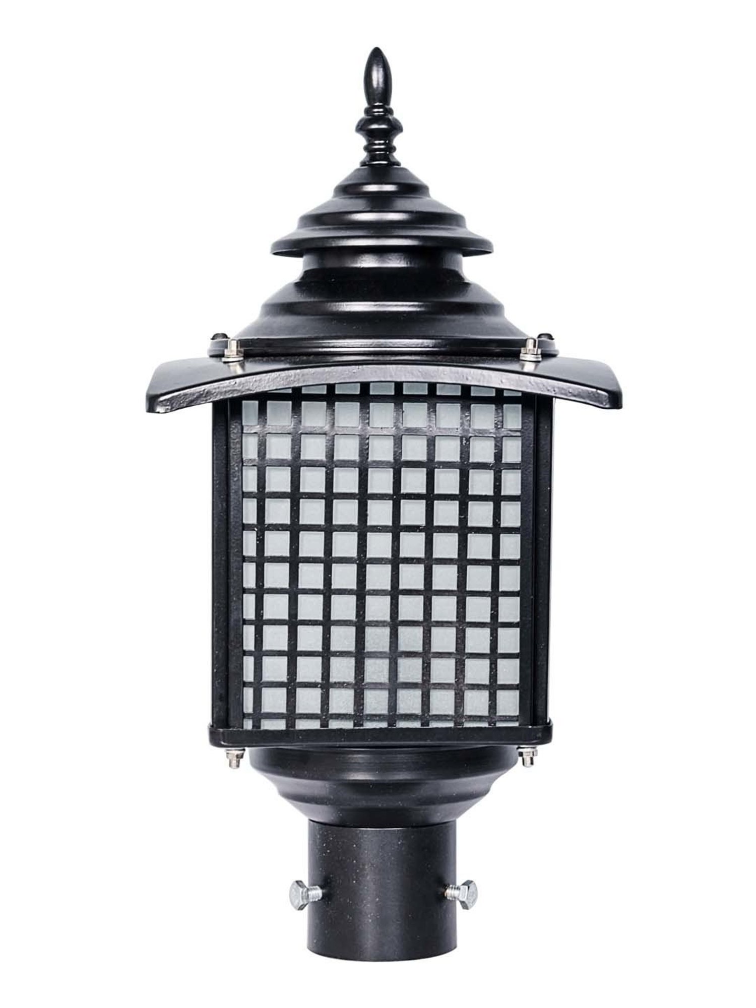 Fos Lighting 'Casual' Black & Transparent Aluminium Outdoor Pole Gate Light - Set of 1