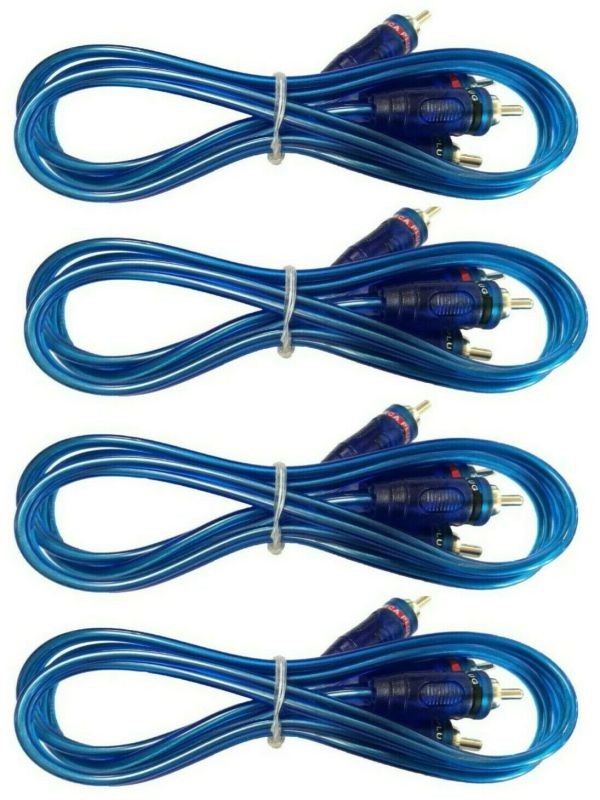 4 Absolute 17' RCA Stereo Plug Cable 2 Male to 2 Male Car Stereo Marine Home Aud
