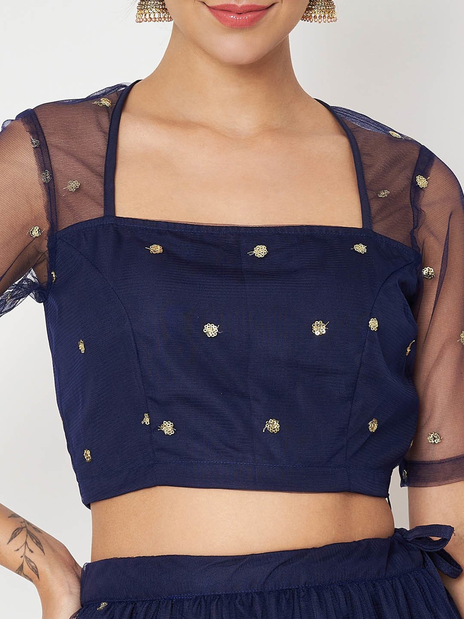 studiorasa Navy Embroidered Lehnga Choli Set With Dupatta