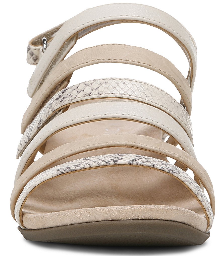Vionic Tess Snake Print Leather Cork Wedge Sandals