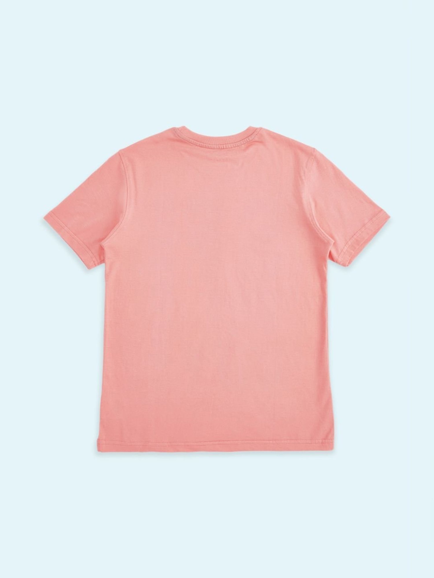 Pantaloons Junior Boys Pink Cotton Printed T-Shirt