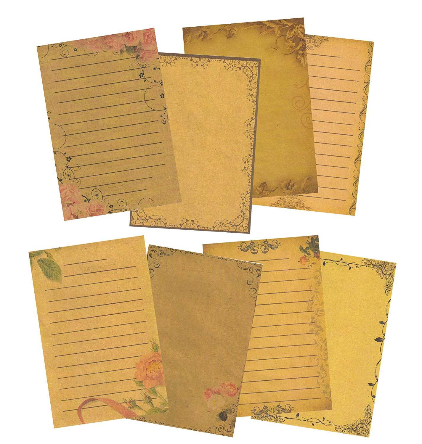IMagicoo 64 Vintage Retro Cute Design Writing Stationery Paper Pad Letter Set (Kraft)