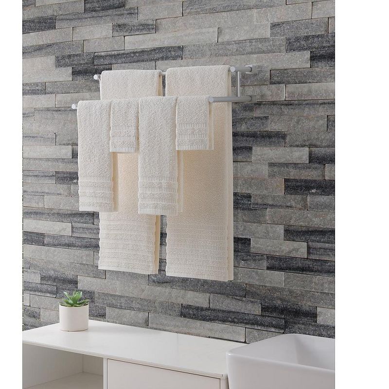 VCNY Home Wide Ribbed Hotel Cotton 6pc Bath Towel Set - Ivory