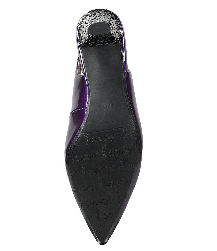 J. Renee Mayetta Slingback Pearlized Patent Dress Metal Heel Pumps