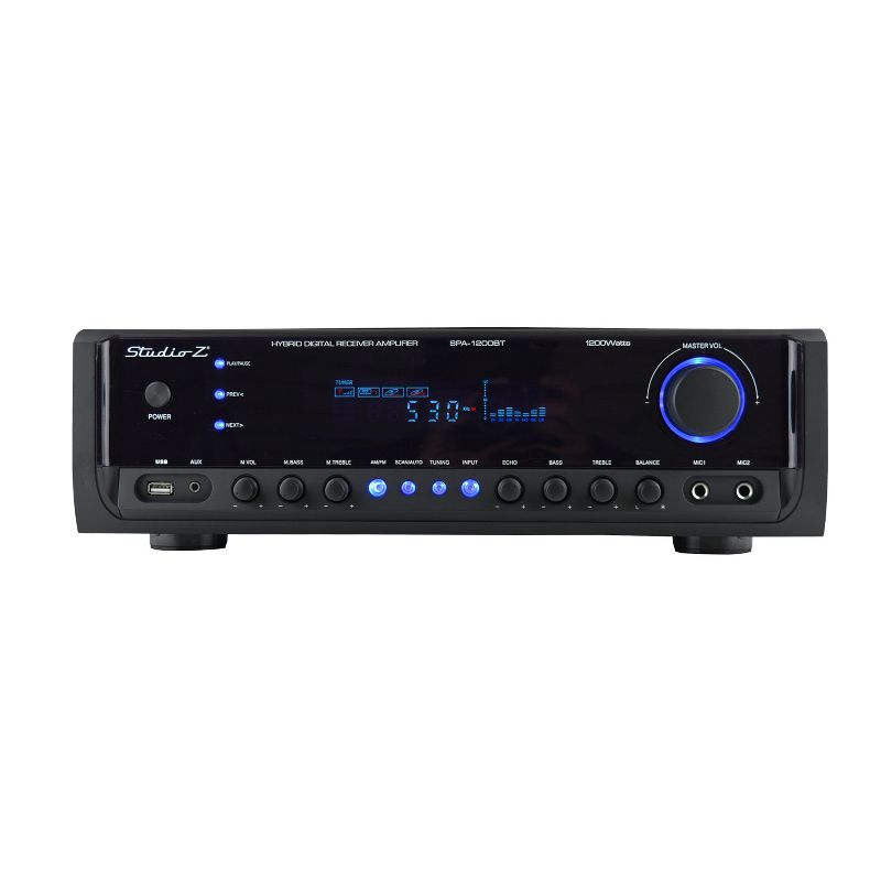 Studio Z 4 x SPA-1200BT 1200 Watt Digital Home Audio Sound System Hybrid AM/FM Radio Stereo Receiver and 2 Channel Amplifier (4 Pack)
