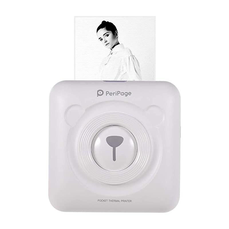 Mini Photo Printer, Wireless Thermal Printer, BT Picture Printer, Mobile Printer, Pocket Printer, Received Printer with USB Cable, Supports Android iOS Smartphone Windows