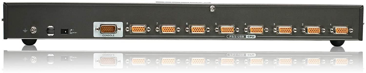 IOGEAR 8-Port USB PS/2 Combo VGA KVMP Switch with USB KVM Cables, GCS1808KITU