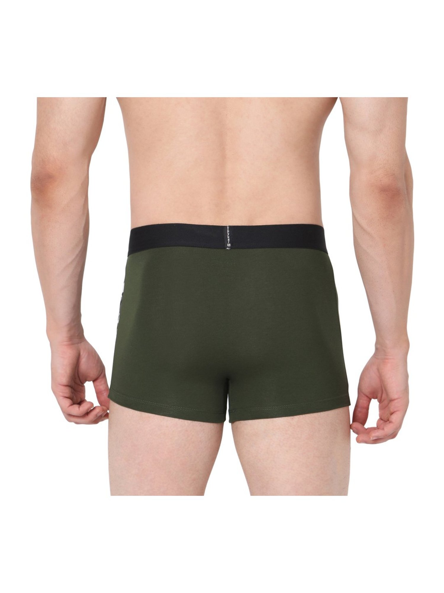 UnderJeans by Spykar Olive Green Cotton Trunks