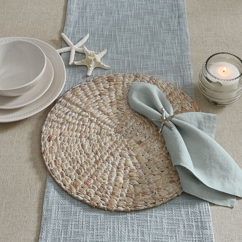 Split P Braided Hyacinth Round Placemat Set - White